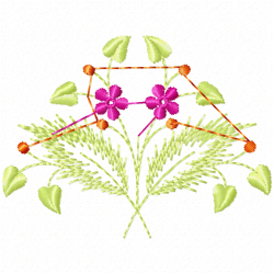 Flowers And Tree Embroidery Design 11